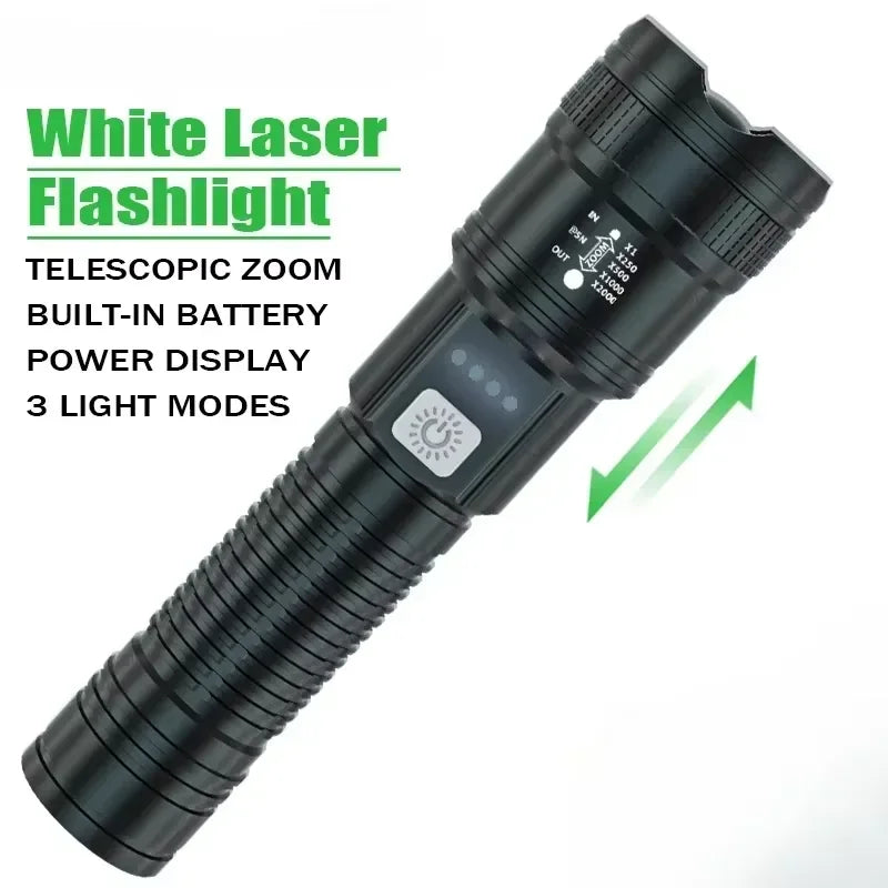 Ultra-bright Led Flashlights 5000LM Rechargeable Tactical Light Emergency Spotlights Telescopic Zoom for Outdoor Camping Fishing Oasis Select Style A