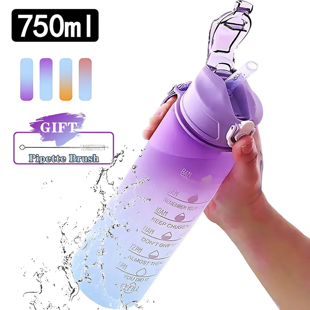 900ml Sports Bottle with Time Scale Outdoor Gradient Color Sports Bottle Portable Fitness Motivational Straw Mug BPA Free Oasis Select