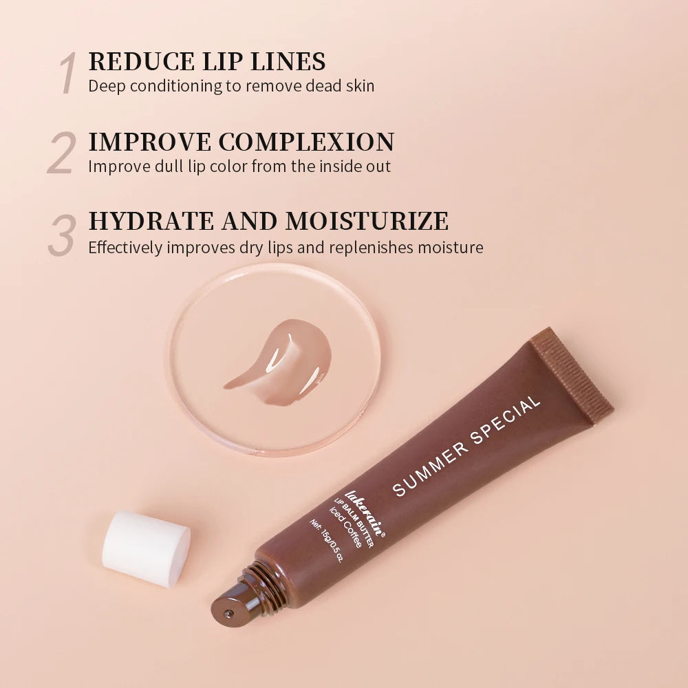 Summer Lip Balm Butter Moisturizing Mirror Lip Gloss Lip Vanilla Pink Sugar Coffee Cake Smell Lipstick Transparent Oil Makeup Oasis Select
