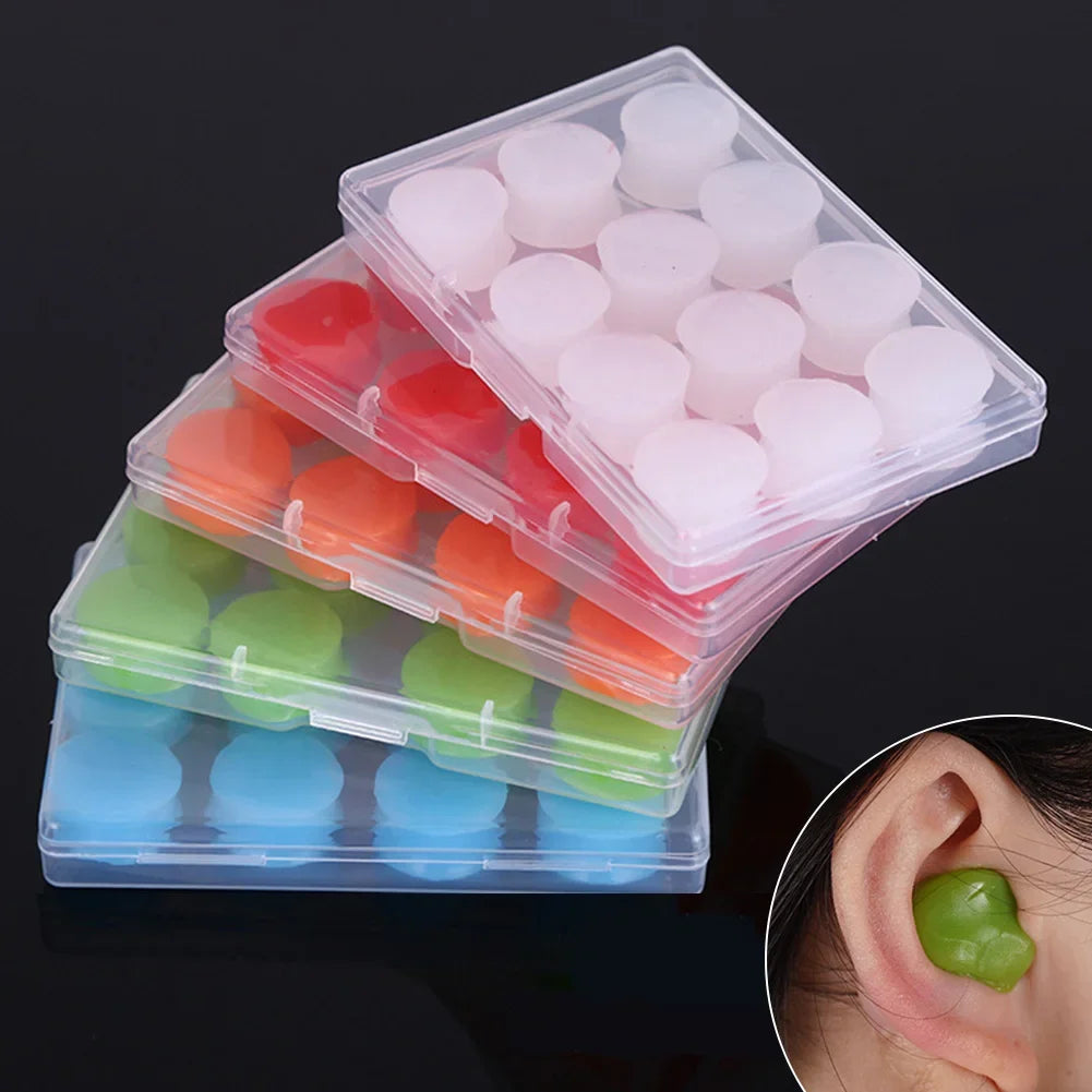 12Pcs Silicone Sleeping Ear Plugs Noise Reduction Anti Snore Sound Insulation Earplug Sleep Ear Protection Reusable Ear Plugs Oasis Select