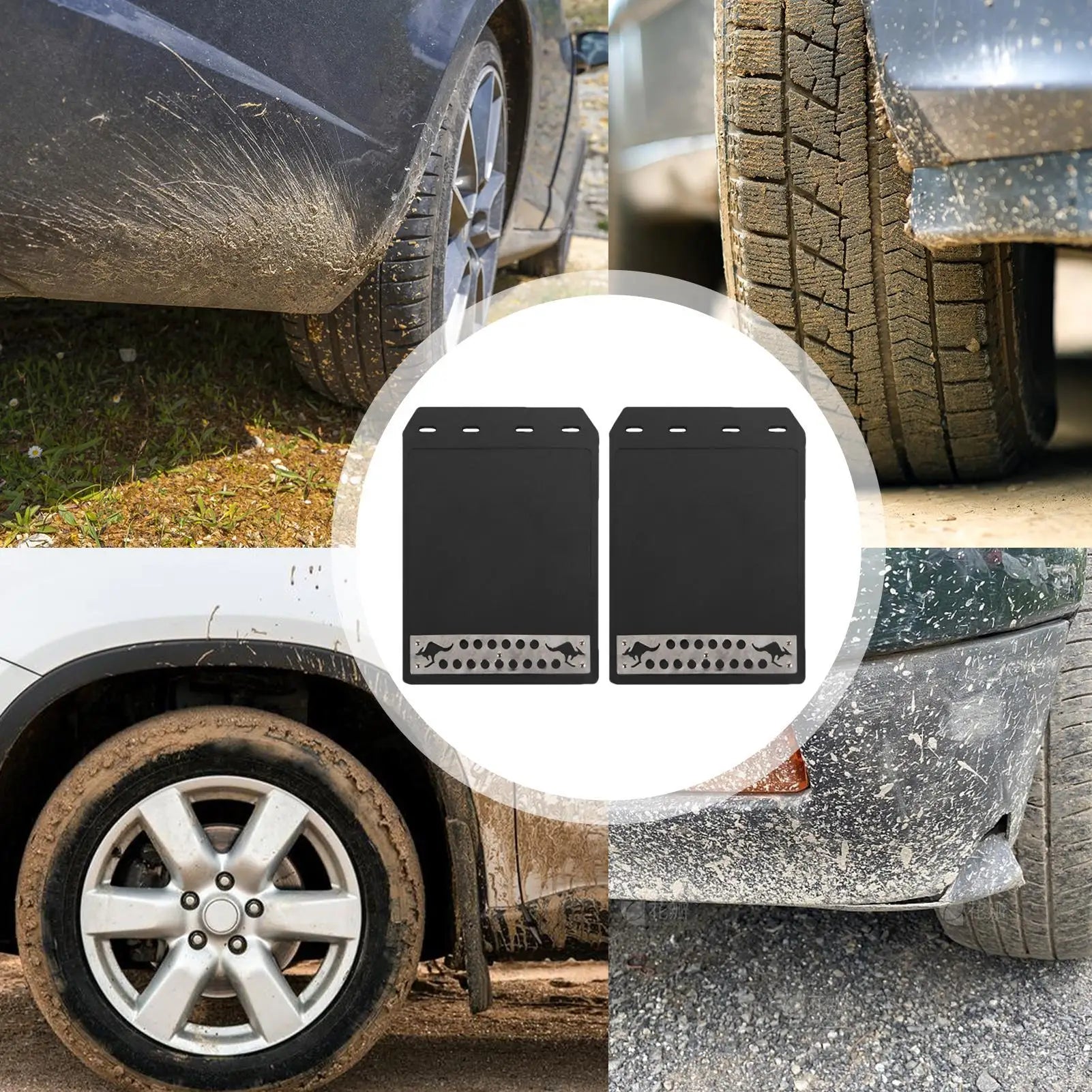 2-Piece Car Mudguard Mud Flaps Heat-Resistant Car Splash Guards Trucks Mud Guards Waterproof Rear Mud Flaps Vehicle Protection Oasis Select