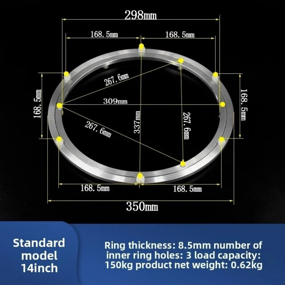 New Rotating Bearing Turntable Round Heavy Duty Bearing Plate Base Rust Resistant Smooth Table Turntable Kitchen Hardware Oasis Select 14inch