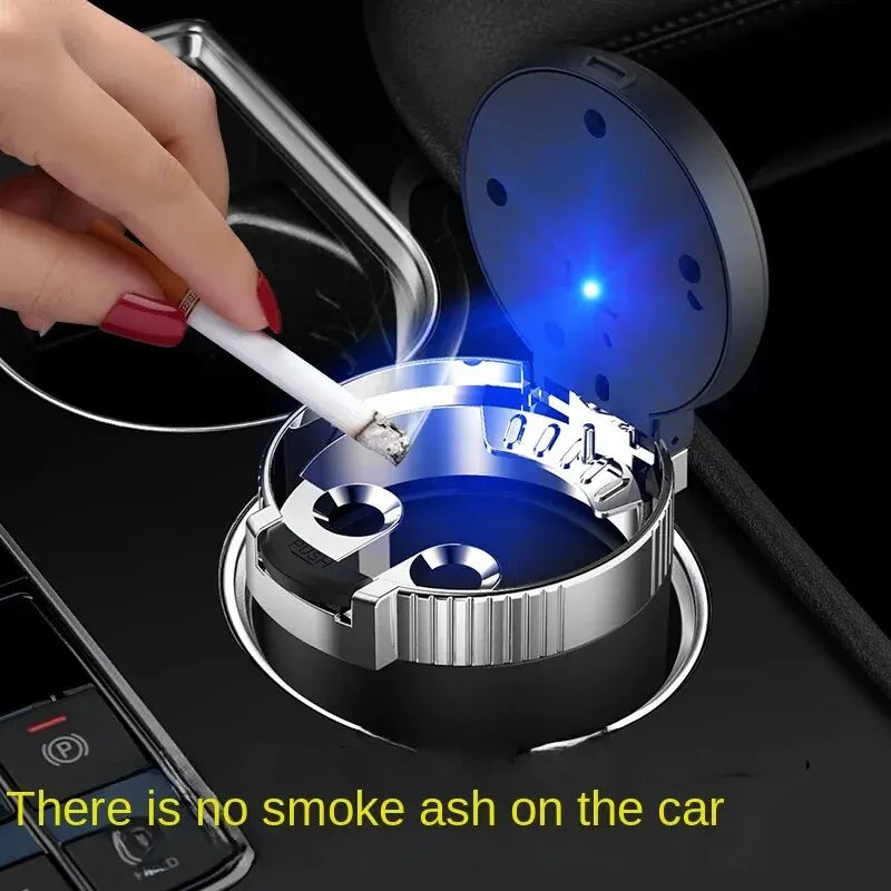 Car Ashtray Creative Personality Car Ashtray with Lid LED Light Dual Use in Car and Home Ashtray Oasis Select