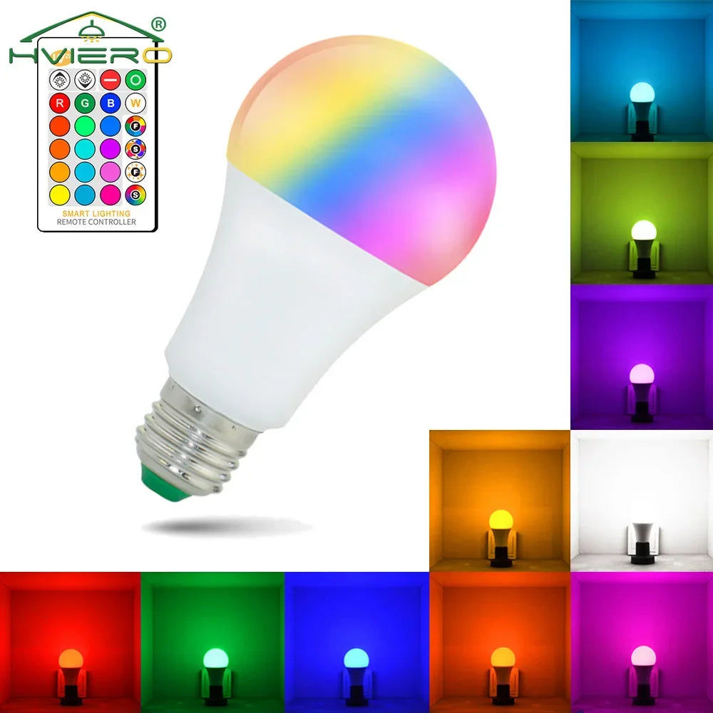 E27 RGBW Smart LED Bulb 10W Dimmable with 24-Key IR Remote