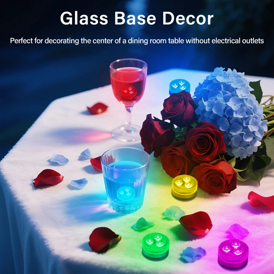 RGB LED Underwater Light With Remote Control Battery Powered 3LEDs Submersible Lamp Waterproof For Swimming Pool Garden Party Oasis Select