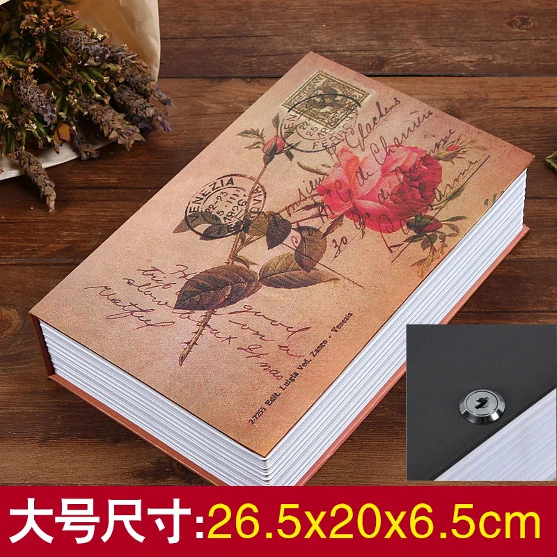 Simulation Book Coin Bank Paper Money Password Box Children Safe Book Storage Box Desktop Storage Box Oasis Select key 5