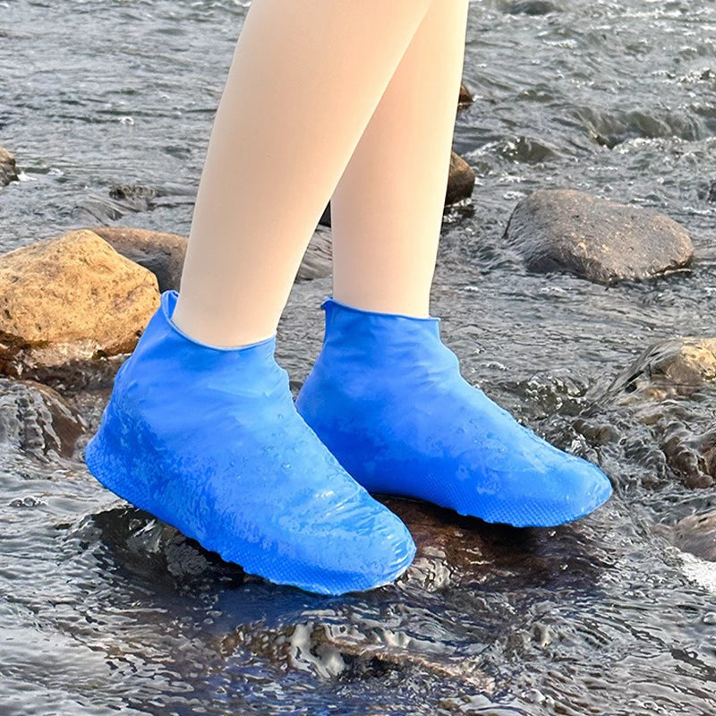 1 Pair Latex Rain Boot Overshoes Travel For Outdoor Use Latex Waterproof Shoe Covers Rainy Day Non-slip Reusable Foot Cover Oasis Select