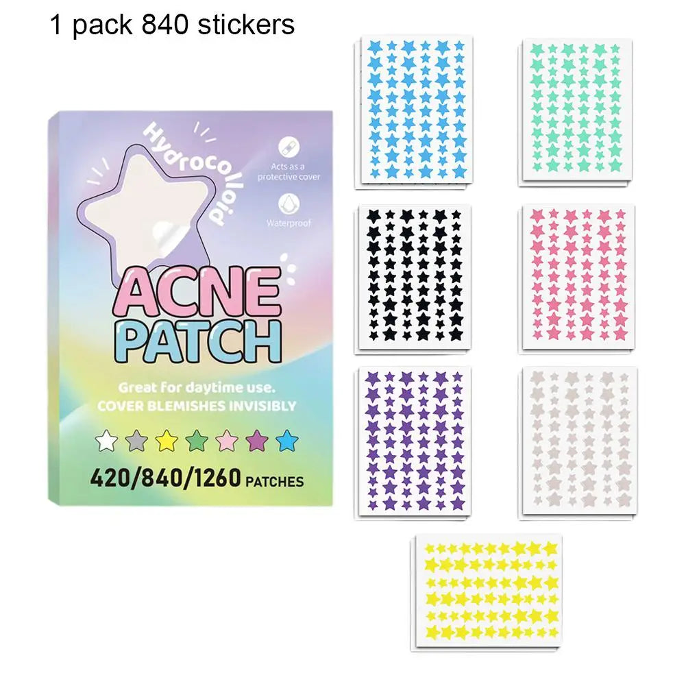 Colorful Star & Heart Acne Patches – 420 to 1260 Pcs Acne Patch Stickers Oasis Select E