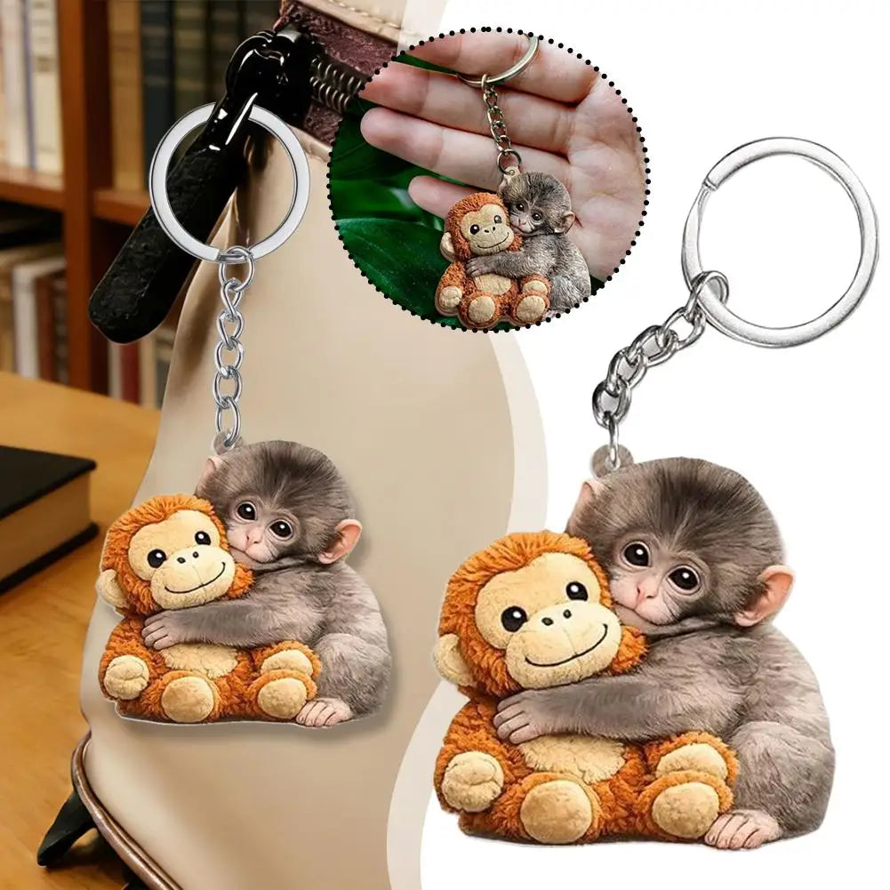 Japan Baby Punch The Monkey Acrylic 2D Pendant Toys Keychain Accessories, Creative Bag Backpack Jewelry Decor, Gift For Kids Oasis Select