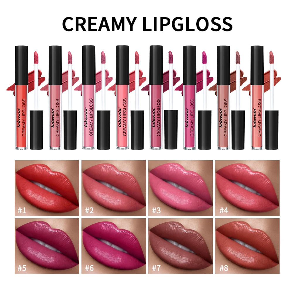 8-Piece Semi-Matte Velvet Lip Gloss Kit – Hydrating & Long-Lasting Lip Gloss Set Oasis Select 8 colors1set