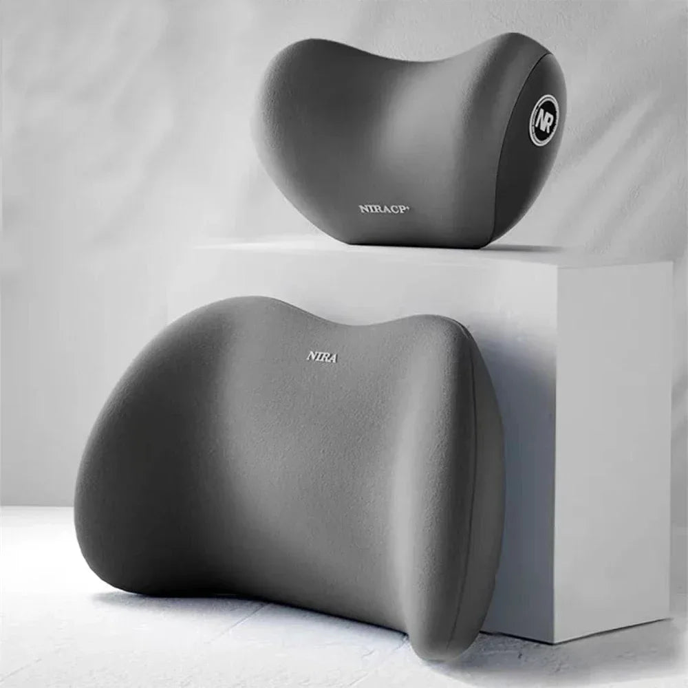 Car Pillow Headrest Neck Pillow Memory Foam Cervical Lumbar Support Car Headrest Back Pad Back Pillow Office Car Interior Acces Oasis Select Grey Suit