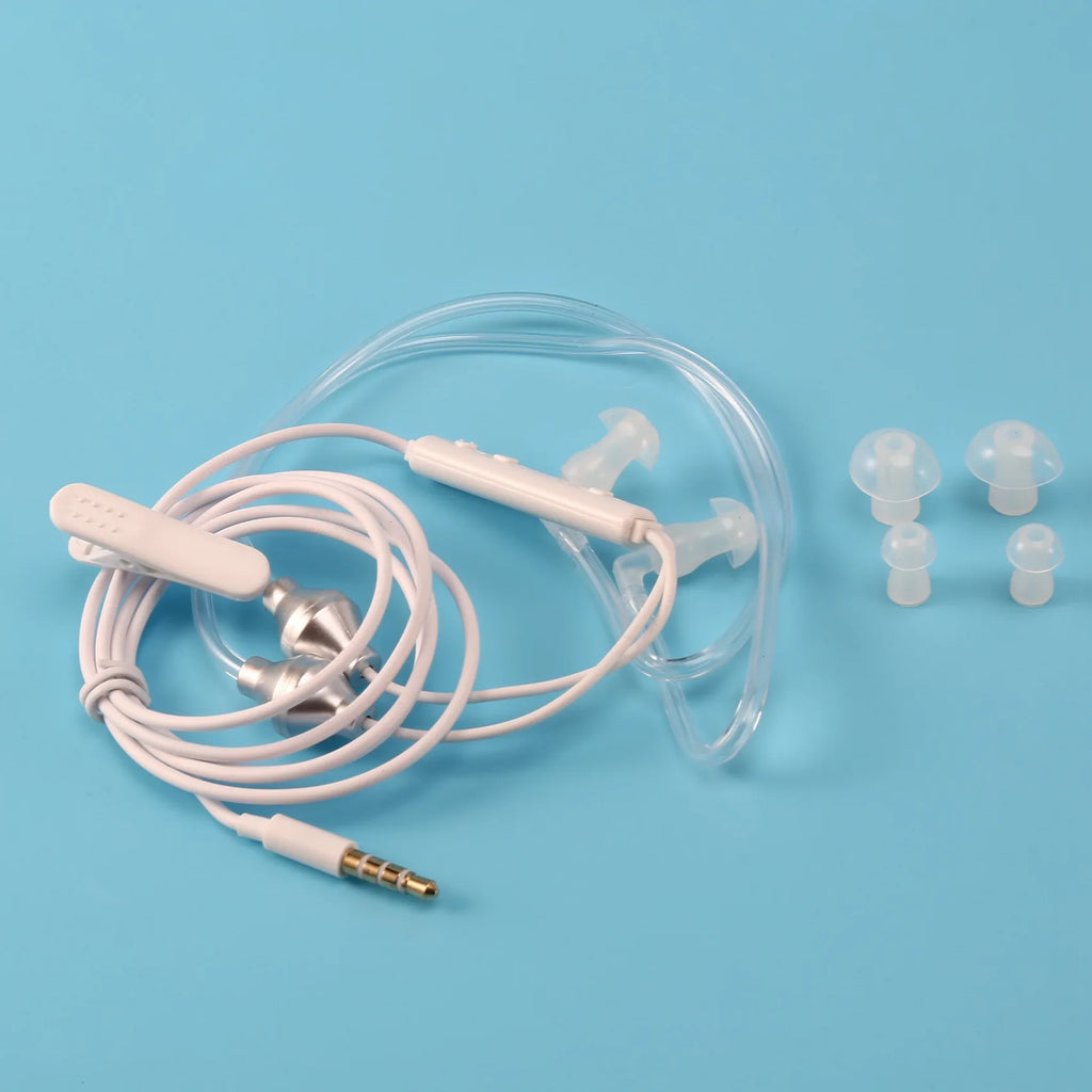 Anti Radiation Binaural Earphones Stereo Headphones with Microphone Universal 3.5mm Noise Cancelling Air Tube Acoustic Earbuds Oasis Select