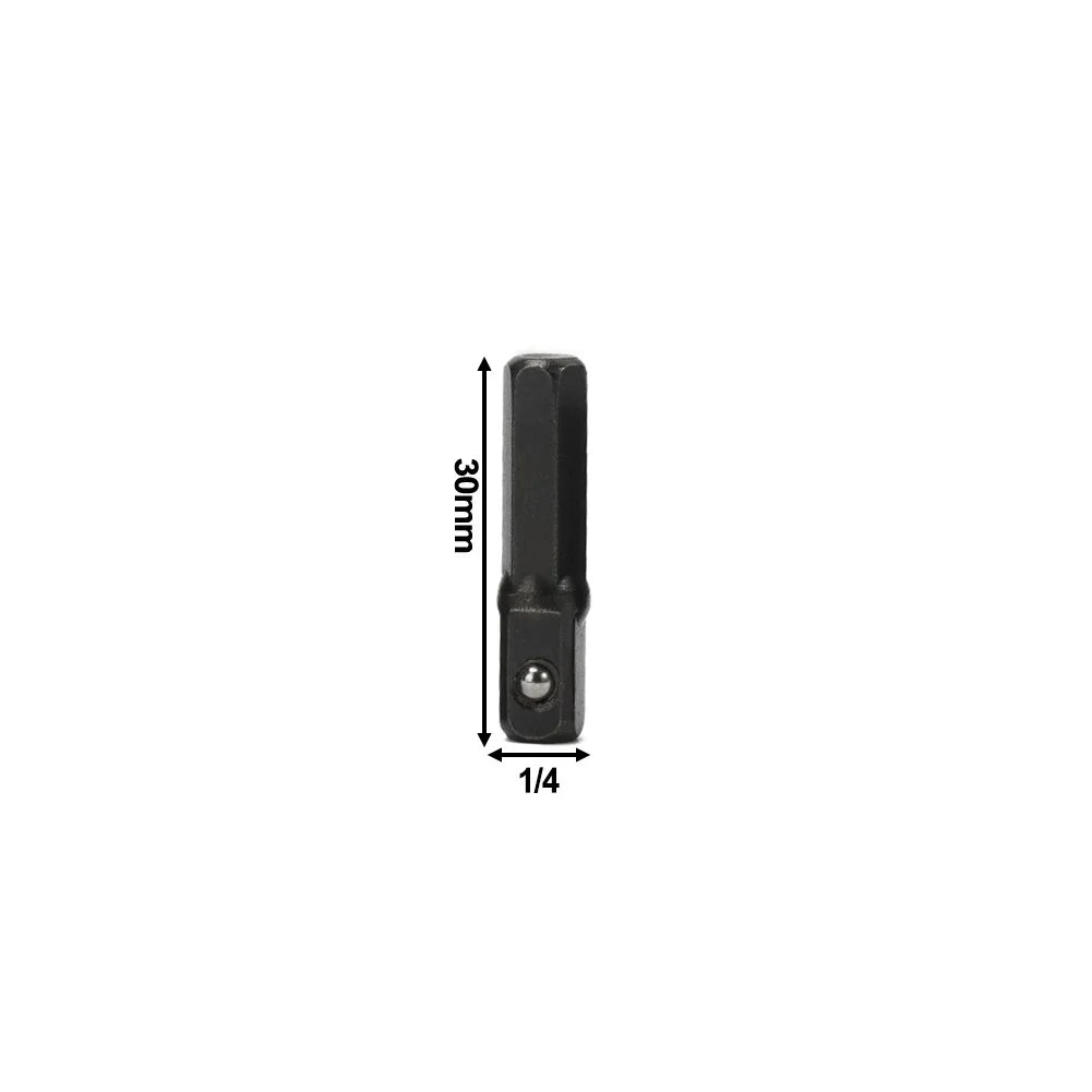 1/4" Hex Shank to Square Socket Adapter – Chrome Vanadium Socket Bit Adapter Oasis Select 30mm