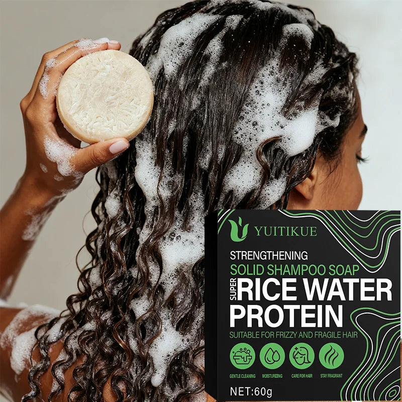 YUITIKUE Rice Protein Shampoo Bar 60g - Rich Delicate Foam, for Frizzy & Fragile Hair, Cleans, Moisturizes & Smooths Hair Oasis Select Default Title