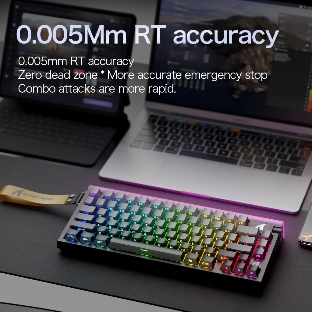 ATTACK SHARK R85HE Magnetic Axis Gaming Wire Keyboard 8KHz Rate 0.005mm RT Precision Adjustable 5 Layer Soundproof Filling RGB Oasis Select