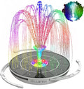 6.5W Solar Fountain Pump Built-in 5000mAh Battery, Solar Powered Water Fountain Pump with LED Lights for Pond, Garden Oasis Select black