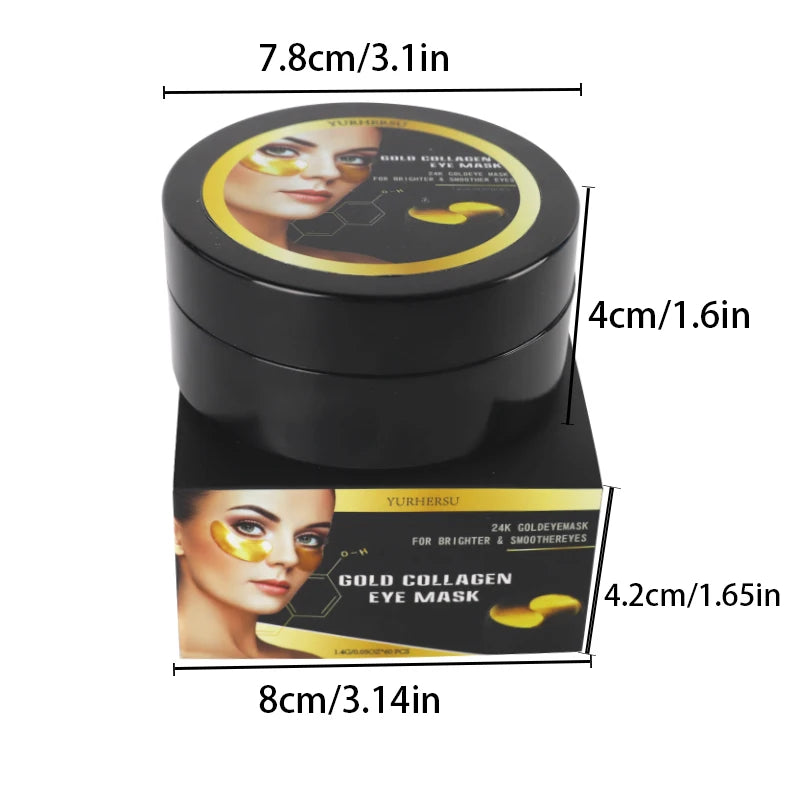 YURHERSU Golden Eye Mask Patches – Moisturizing & Firming Eye Mask Patches Oasis Select