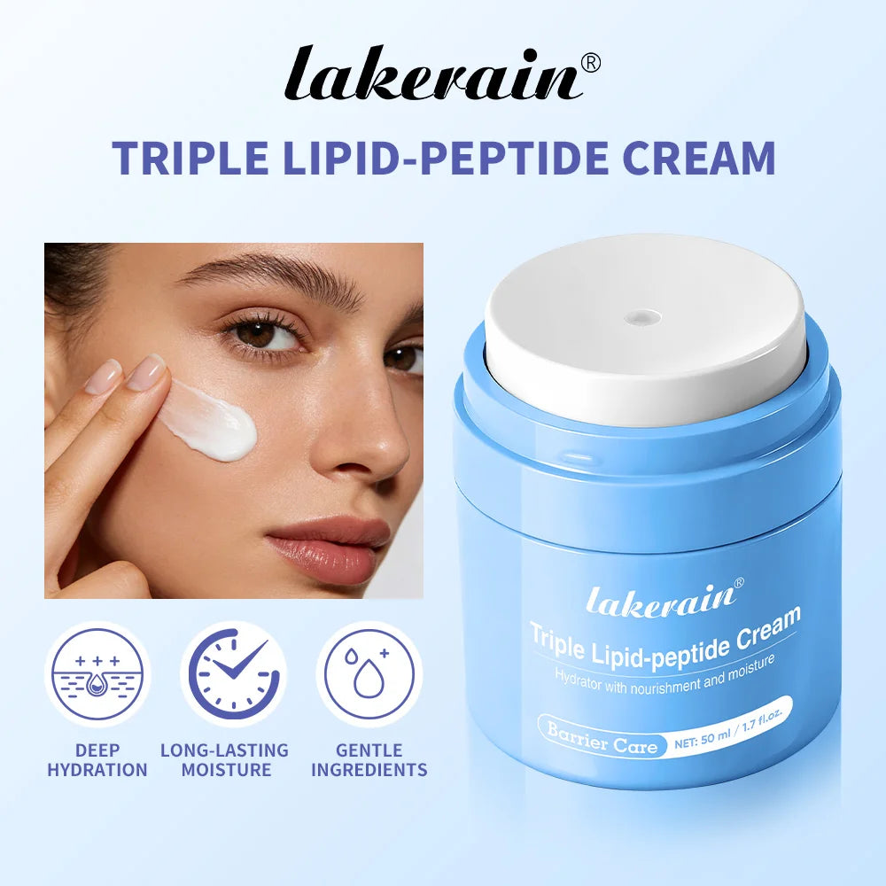 Triple Lipid Peptide Cream Long-lasting Moisturizing Deep Hydration Skin Care Face Cream for Dry Sensitive Skin Treatment Oasis Select