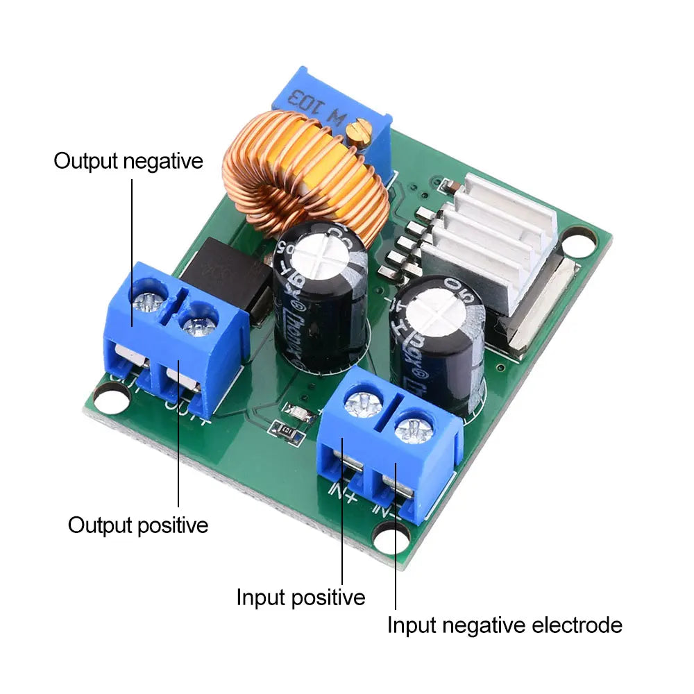 DC-DC 4-38V To 1.25-36V 5A 75W Adjustable Buck Power Module High-power Step-down Voltage Regulator Board With Heat Sink Oasis Select Small