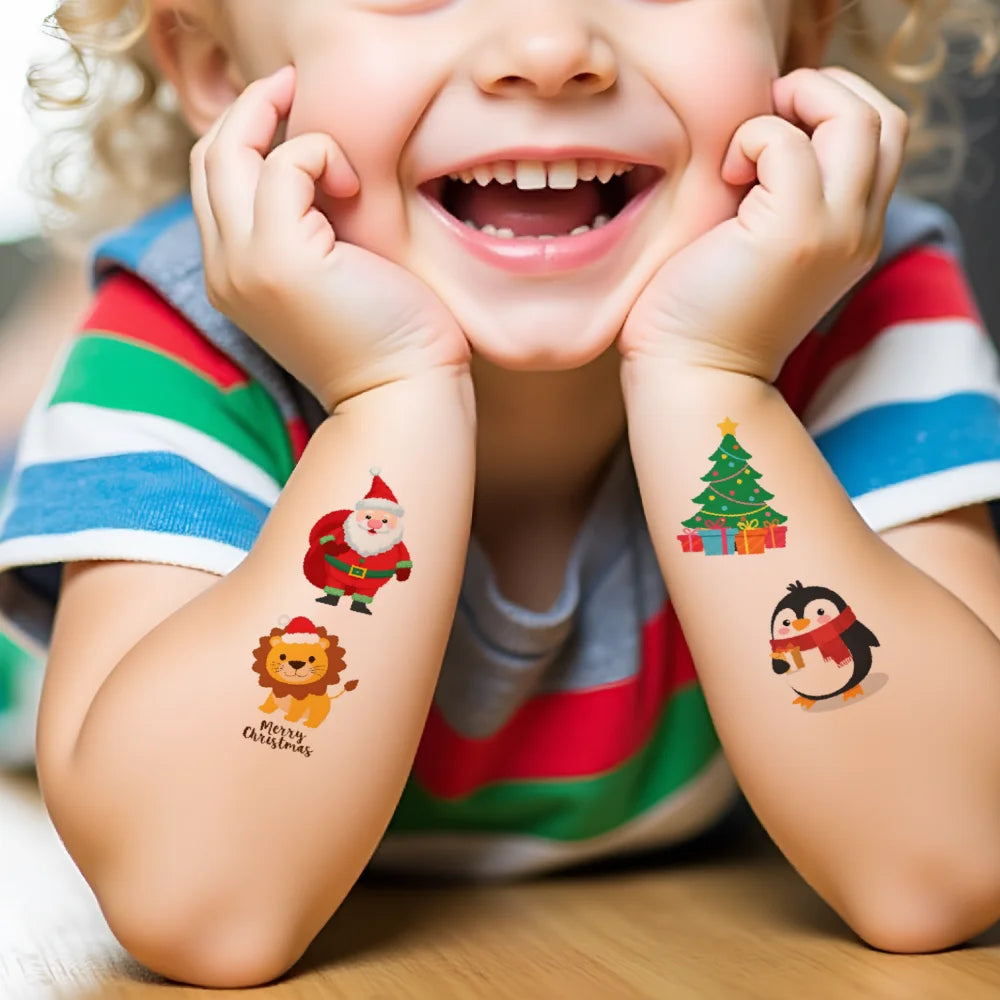 54-Piece Waterproof Temporary Tattoo Stickers – Holiday & Xmas Temporary Tattoo Stickers Oasis Select