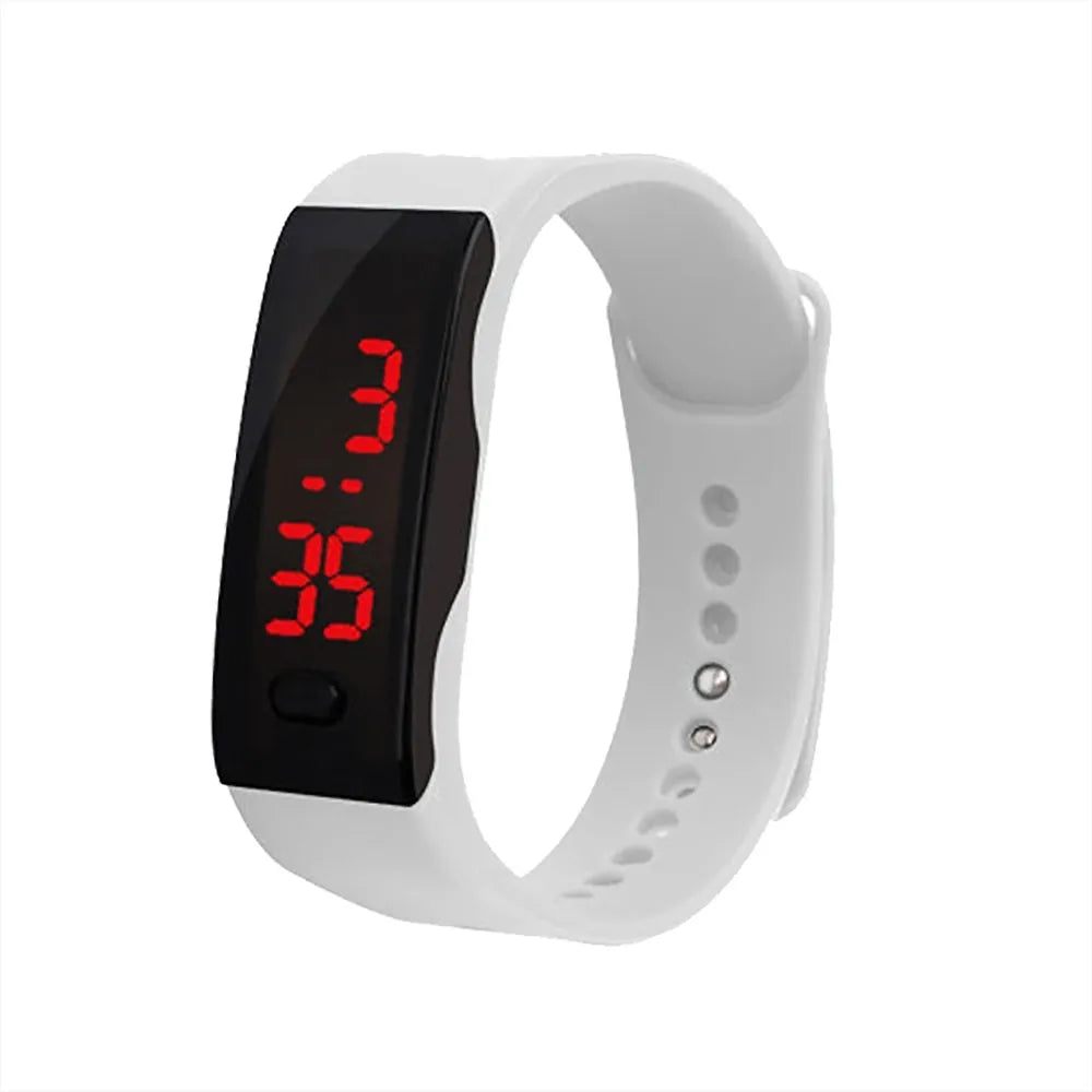 Led Digital Display Bracelet Student Electronic Watch Children'S Outdoor Sports Watch Silicone Watch Children'S Gift Relojes Oasis Select White