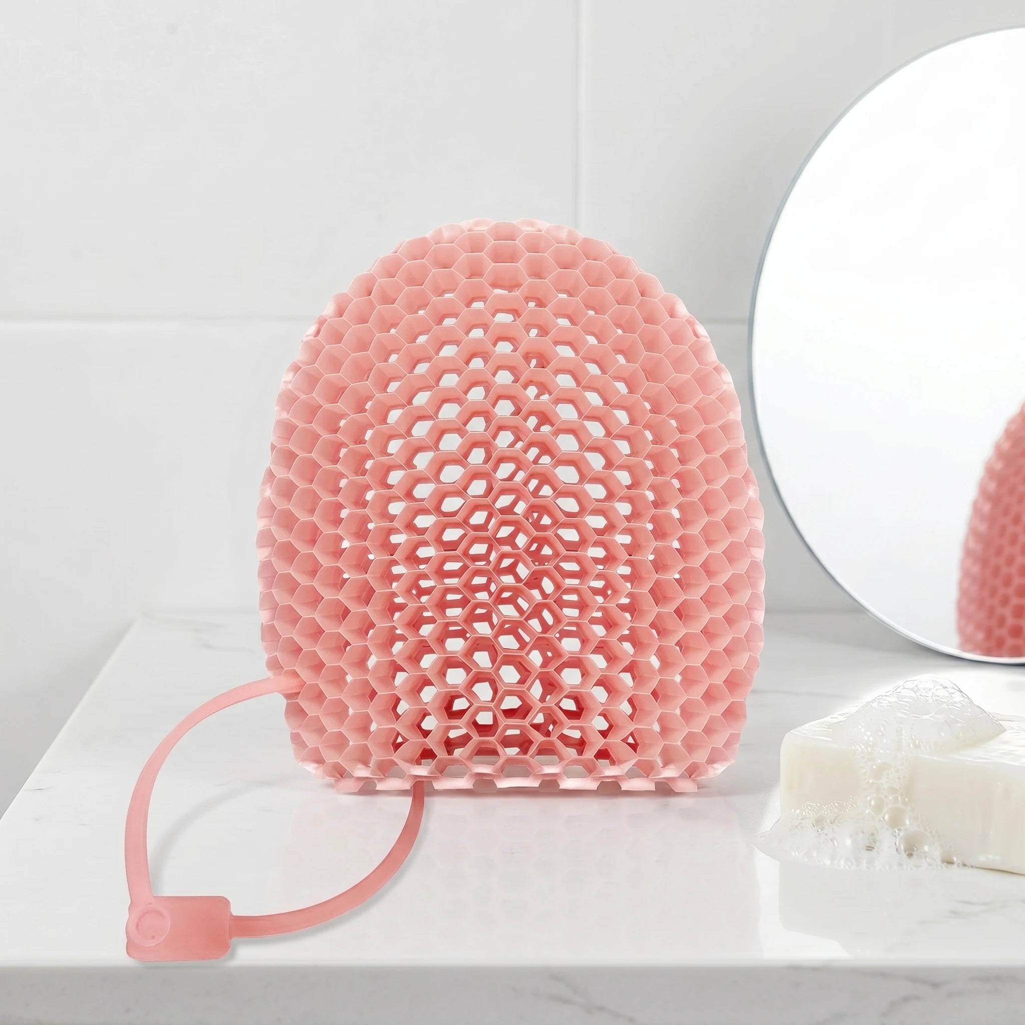 Honeycomb Exfoliating Shower Finger Caps, available in multiple colors, cleanses the skin and is safe, breathable and odorless. Oasis Select