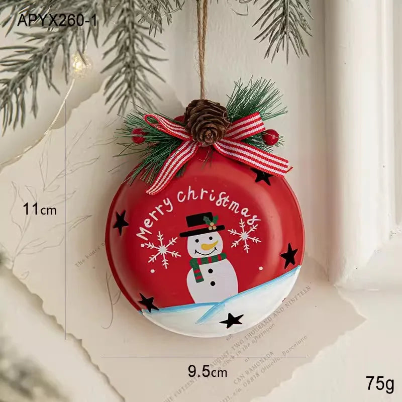 Christmas Door Car Decoration Christmas Tree Red Velvet Bow Bell Small Pendant Decoration Props Oasis Select 16