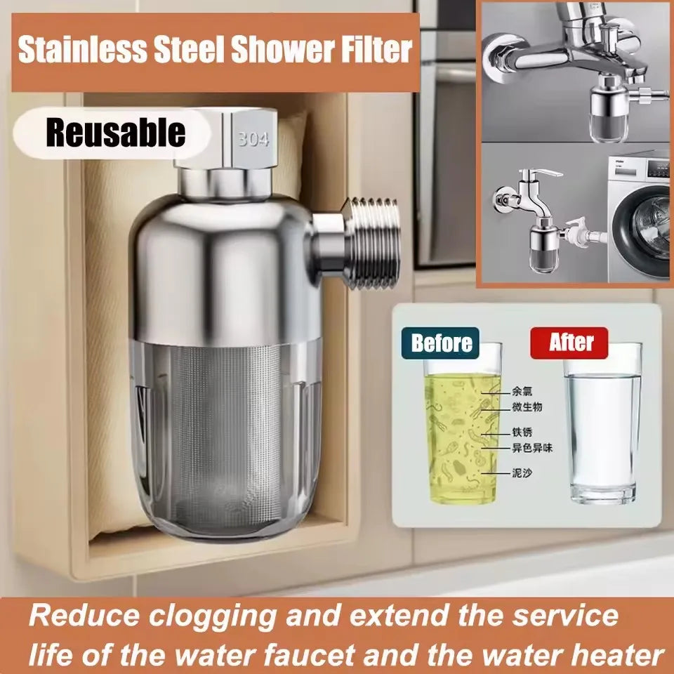 New SUS316 Stainless Steel Filter Front Filter Household Inlet Tap Water Shower Anti-Scale Purifier Filter Drinking Water Oasis Select