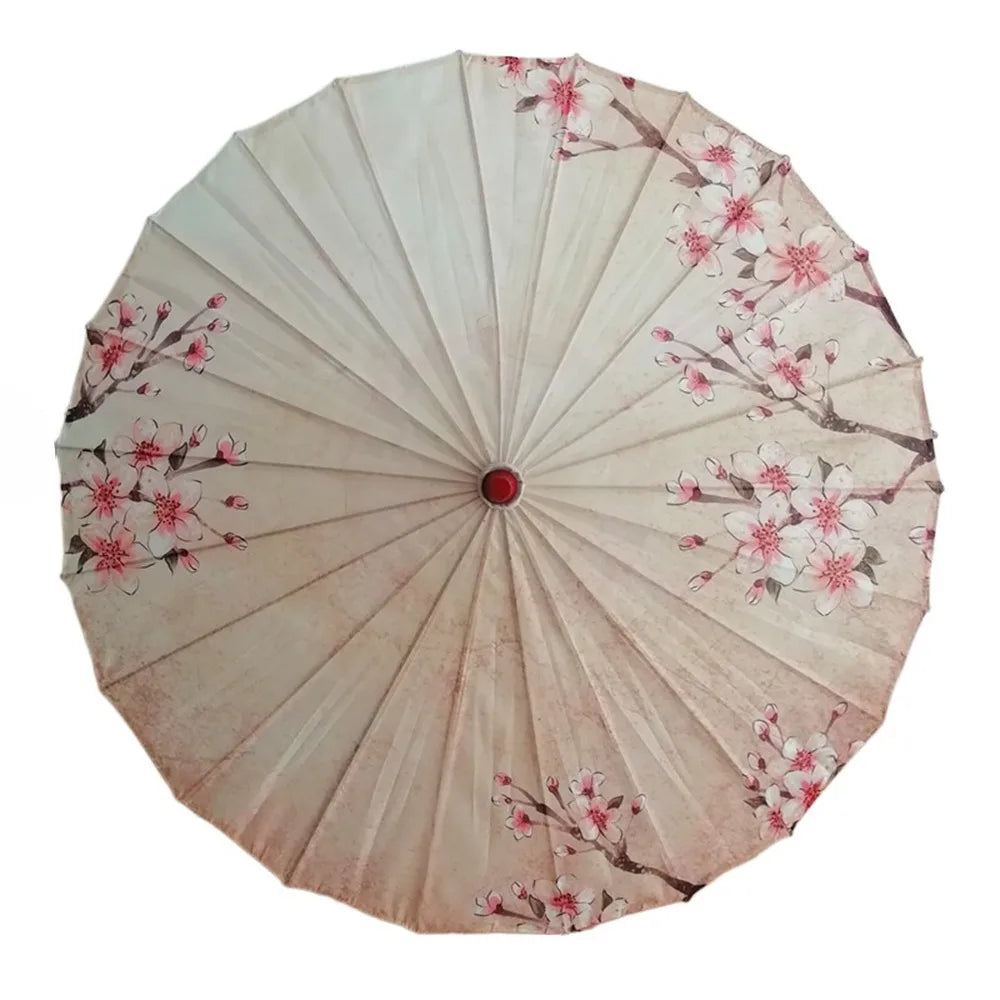 Handmade Silk Cloth Women Umbrella Waterproof Rain Proof Chinese Oil Paper Umbrella Decorative Ancient Dance Umbrella Oasis Select Style 5