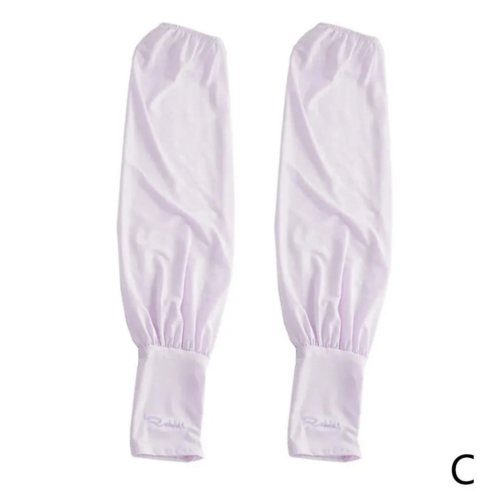 Summer Loose Sunscreen Driving Ice Silk Sleeve Female Long Length UV Protection Arm Arm Glove Sleeves Super Soft Breathable Oasis Select PURPLE