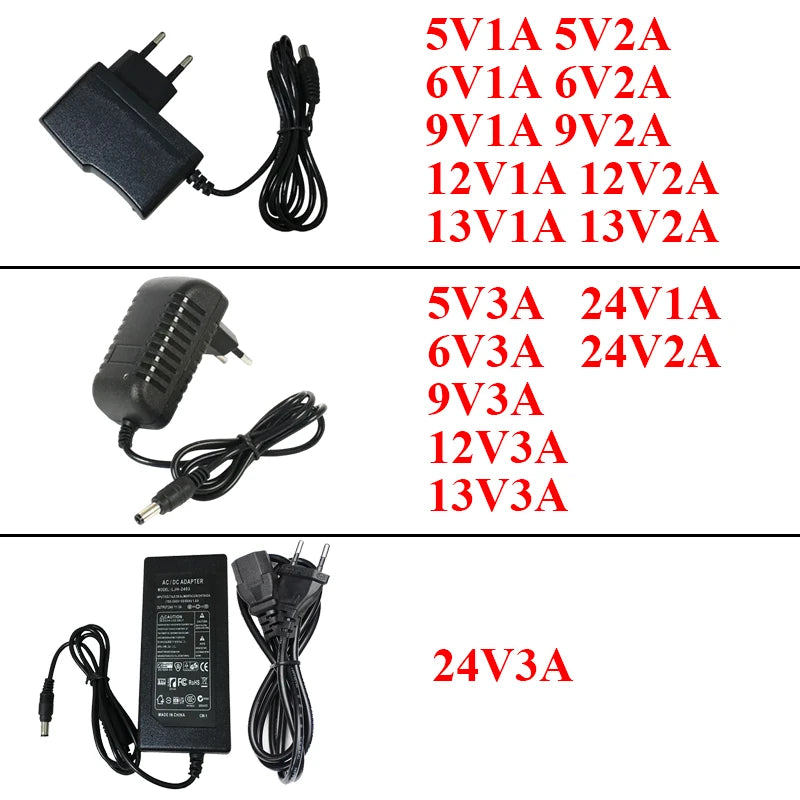 Transformers AC110 220V To DC12V Power Supply Adapter 5V 6V 9V 13V 24V 12V 1A 2A 3A Universal Power Supply Adapter For LED Strip Oasis Select