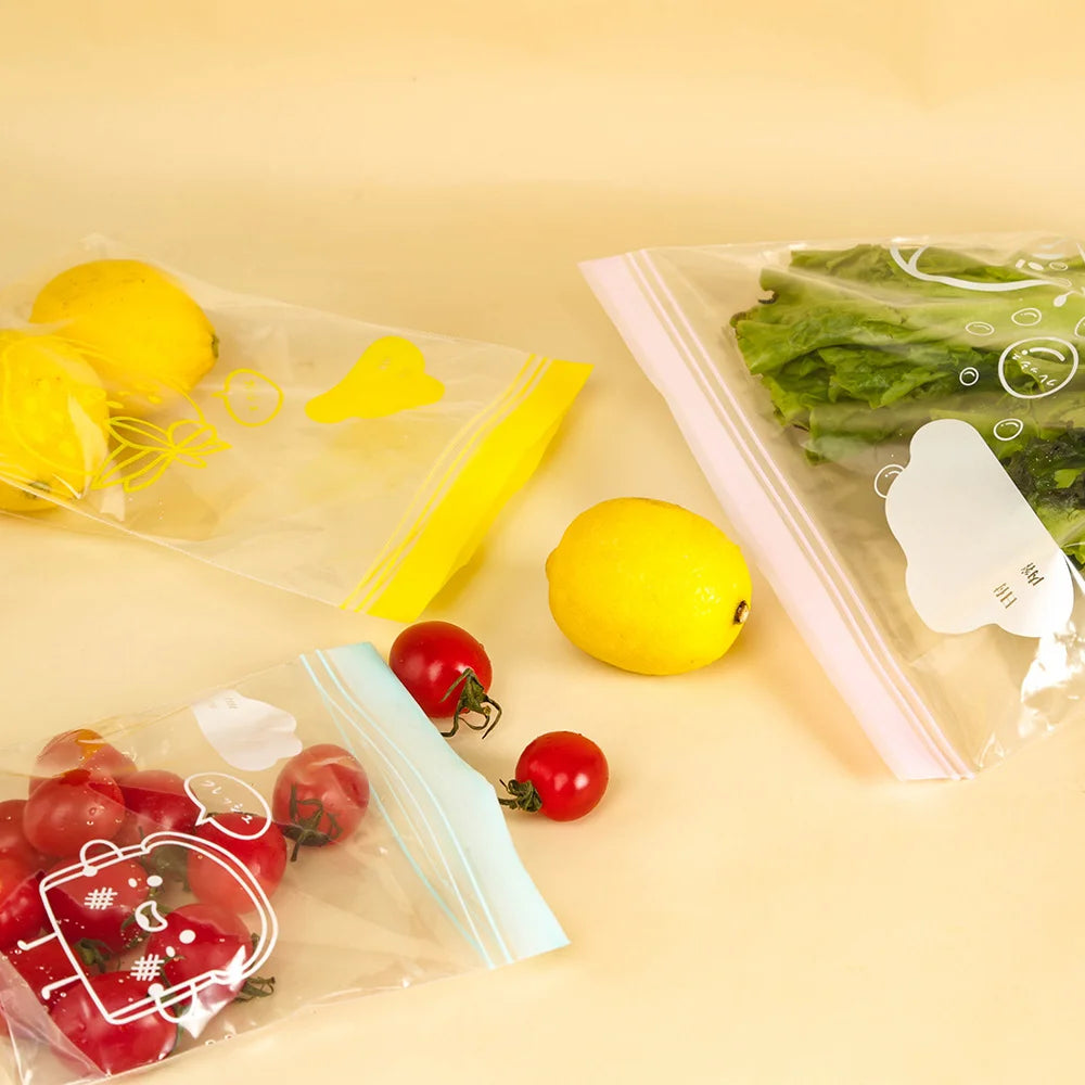 15/20/30 Double Lock Zipper Food Storage Bags - Leak Proof Thickened Reusable Freshness Bag, Suitable for Refrigerator Storage Oasis Select