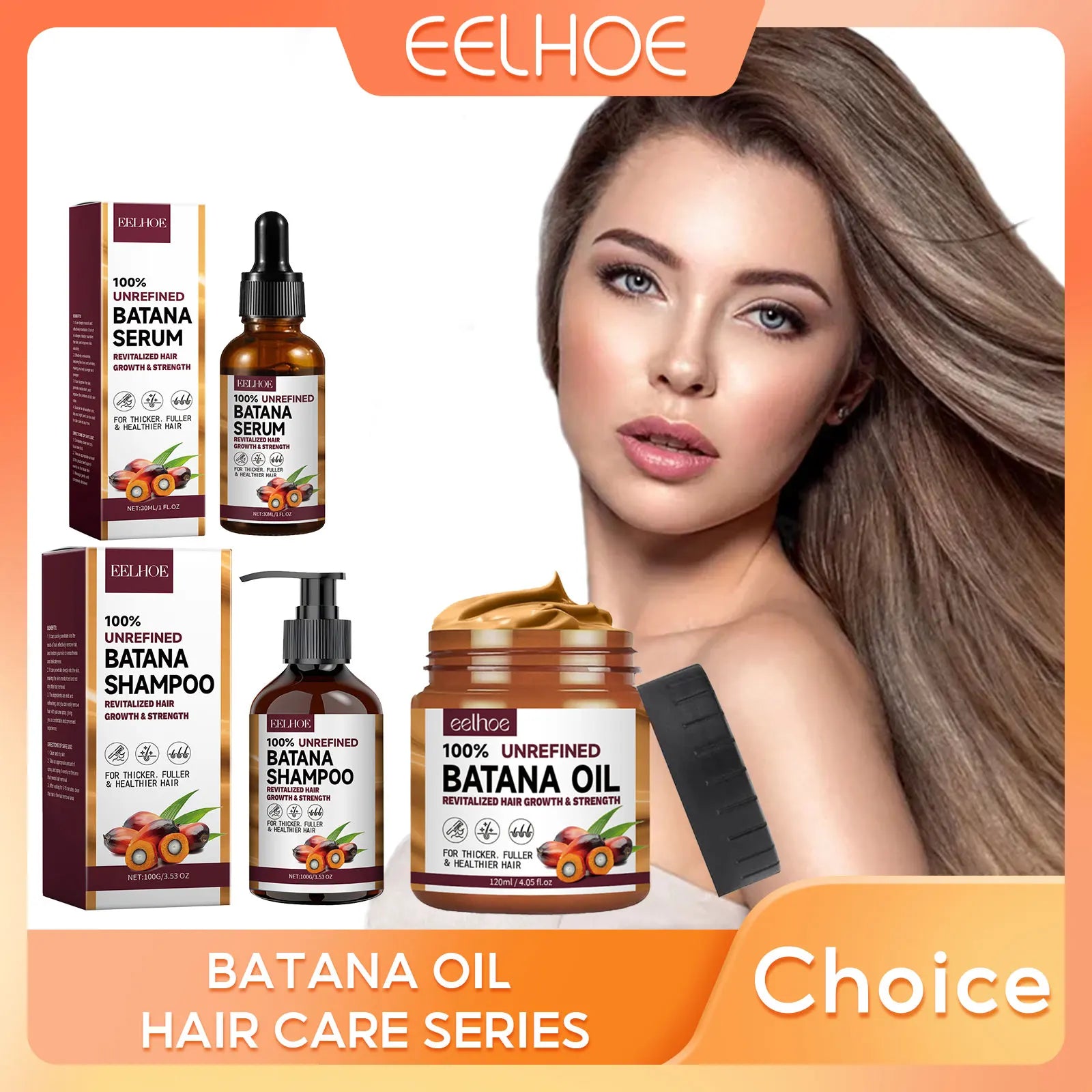 EELHOE Batana Oil Hair Shampoo and Conditioner Anti Frizz Bright Deep Nourish Anti Hair Loss Treatment for Hair Growth Products Oasis Select
