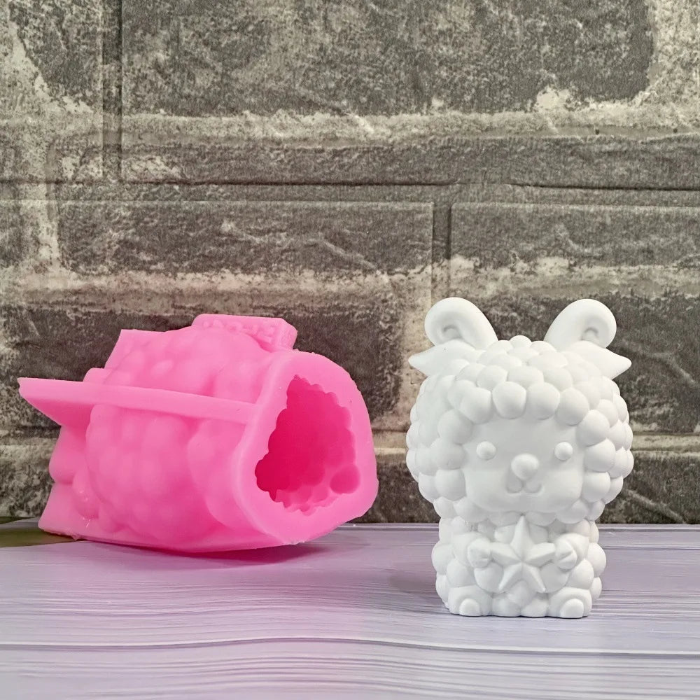 3D Sheep Silicone Mold – Candle, Soap, Resin & Gypsum DIY