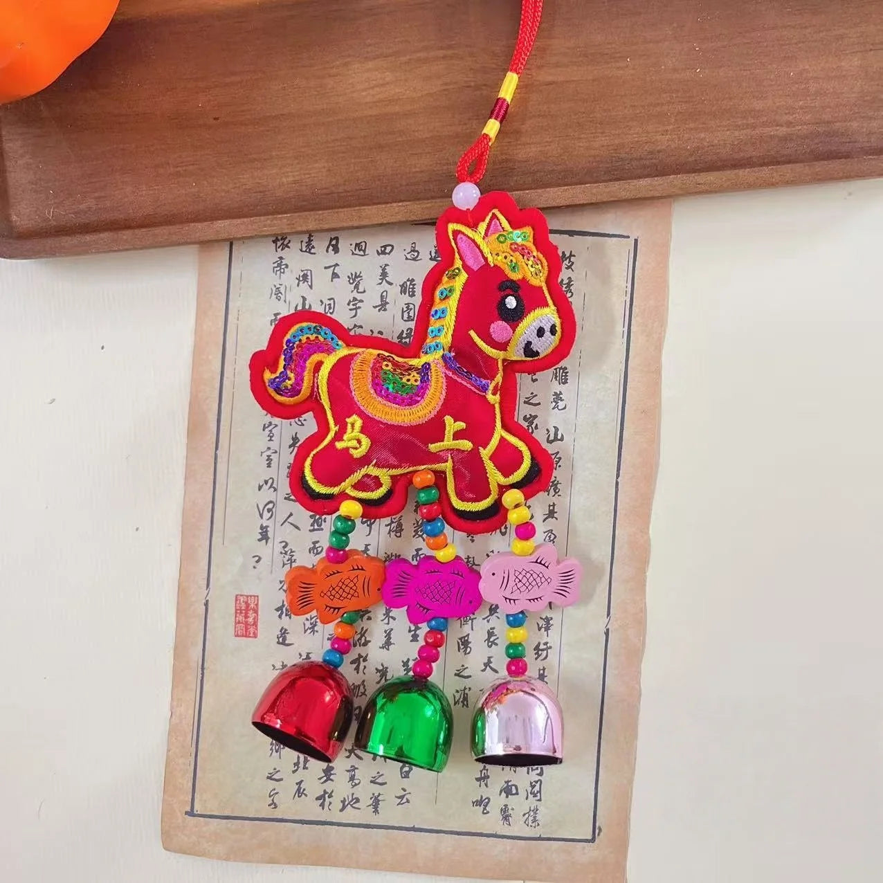 Elegant Chinese Zodiac Horse Pendant: Lucky Tassel Car Decoration, Ideal Gift and Home Ornament for Spring Festival Oasis Select A4