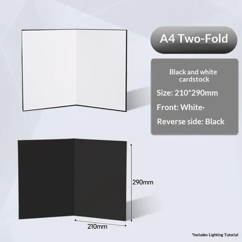3-in-1 Foldable Photography Reflector Board Durable Paperboard Light Diffuser for Home Studio Product Shooting Oasis Select A3 No plug