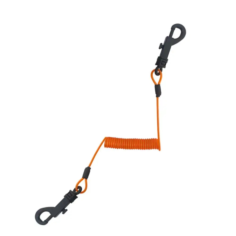 125cm Retractable Anti-Loss Safety Tether for Fishing Rods TPU Coiled Lanyard with snap hook Kayak Boat Fishing Rod Retainer Oasis Select