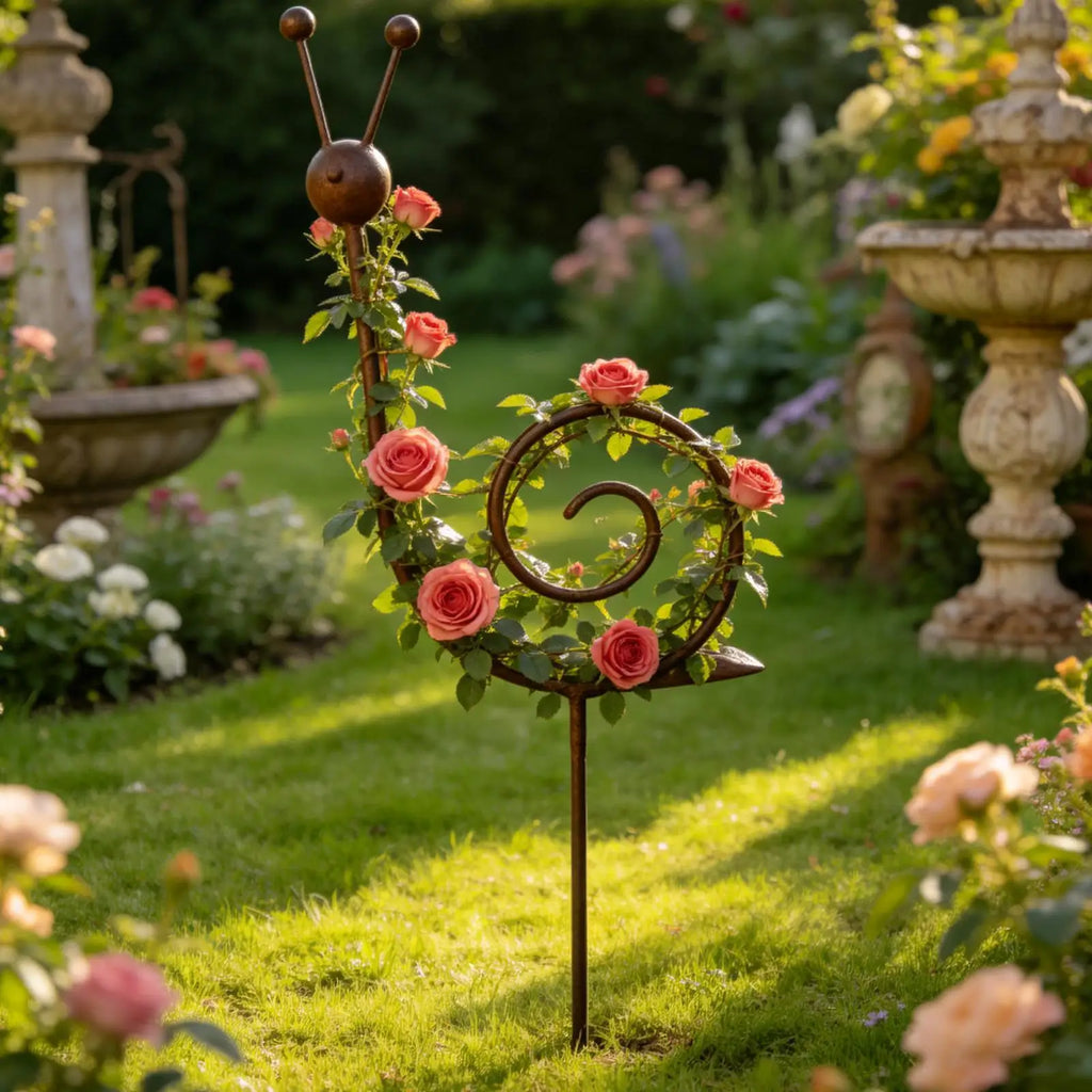 Plant Stakes Snail Shape Flower Climbing Sticks Metal Vintage Decorative Garden Stakes for Vine Patio Lawn Yard Walkway Decor Oasis Select