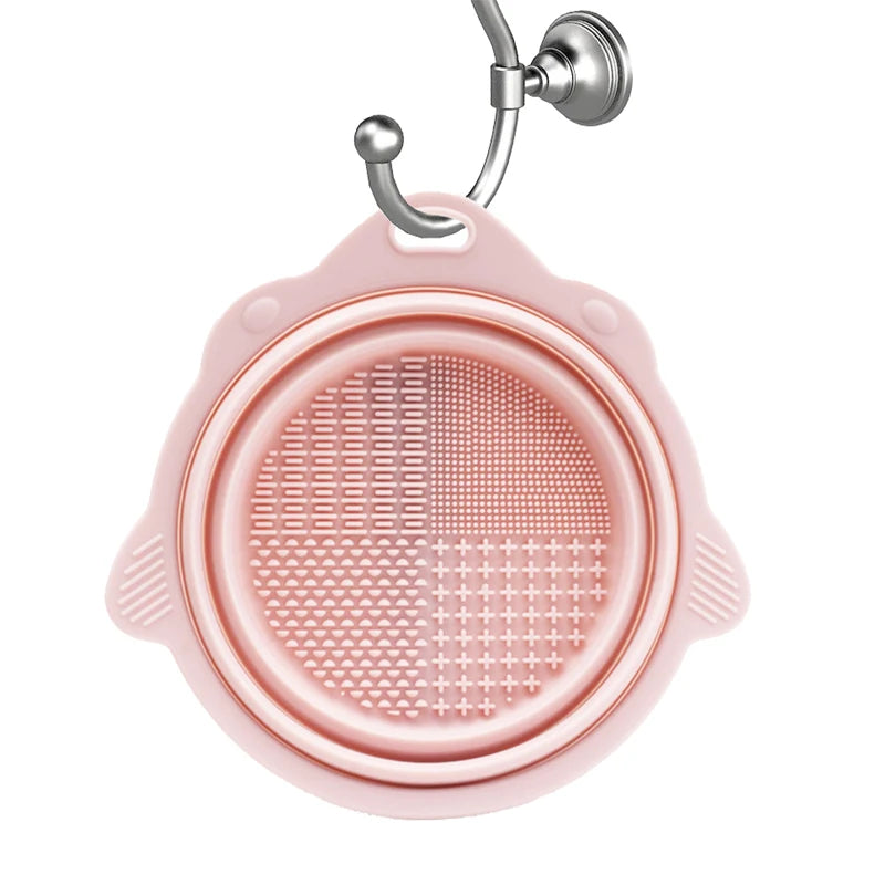 Makeup Brush Cleaner Cleaning Bowl Brush Tool Set Thorough Cleaning Without Hurting Bristles Wet & Dry Powder Puff Dry Cleaner Oasis Select pink