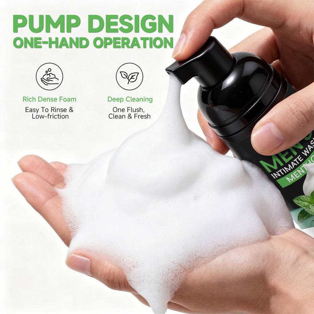 MEN'S INTIMATE WASH MENTHOL，For gentle cleansing, moisturizing, odor control and skin cleansing, and men's intimate area care. Oasis Select