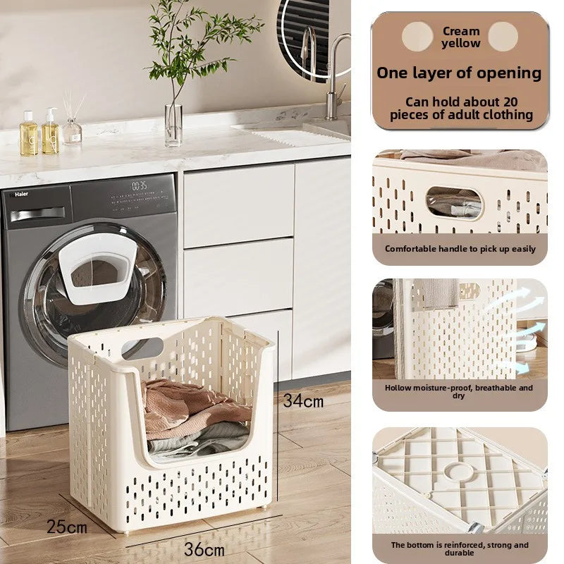 Foldable laundry basket Storage basket Laundry basket Bathroom removable portable large-capacity laundry basket Oasis Select 1-Mouth-None