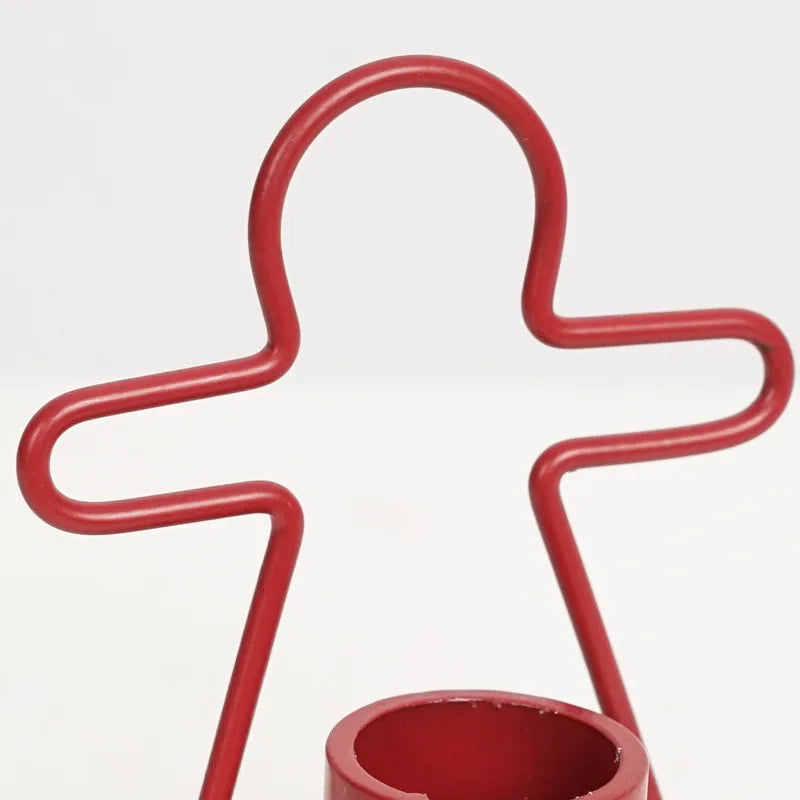 Simple Gingerbread Man Candlestick Decoration Ins Style Christmas-themed Mini Candlestick with Festive Atmosphere Oasis Select