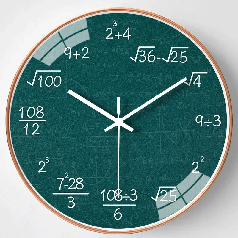 Modern Math Wall Clock Creative Art Hanging Clock Non Ticking Wall Clock Home Decor for Study Bedroom Living Room Office Gift Oasis Select style4 8 inch