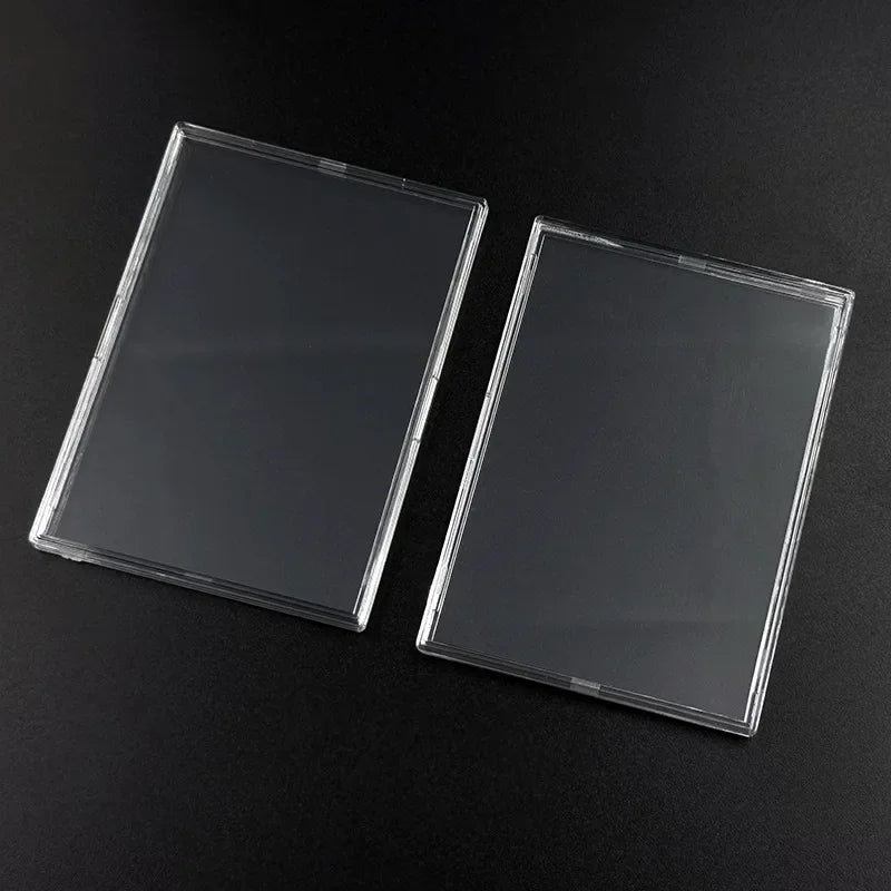 Clear Acrylic Card Holder Snap Type Gaming Sports Trading Card Display Case Kpop Idol Photo Protective Sleeves Not Magnetic Oasis Select 3Pcs Case