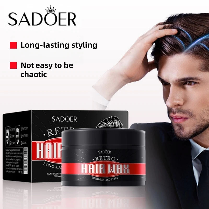 SADOER Men's Vintage Hair Clay – Strong Hold & Volume, 100g