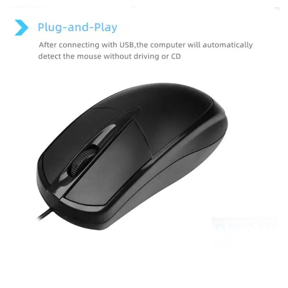 USB Wired Optical Mouse 1200 DPI | Silent Clicks | 1.2m Cable