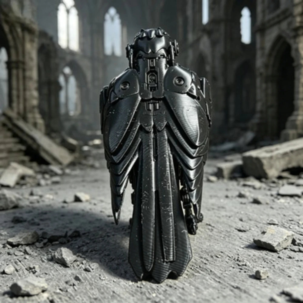 3D Printed Cyberpunk Mechanical Raven Statue Tech Robot Crow Bird Figurine Sci-Fi Desktop Collectible Punk Industrial Decor Gift Oasis Select