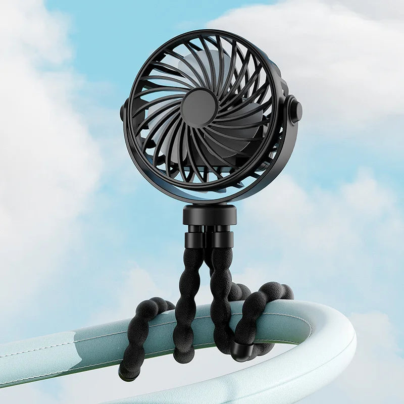 Octopus Mini Clip-On Fan with Night Light | Stroller & Travel