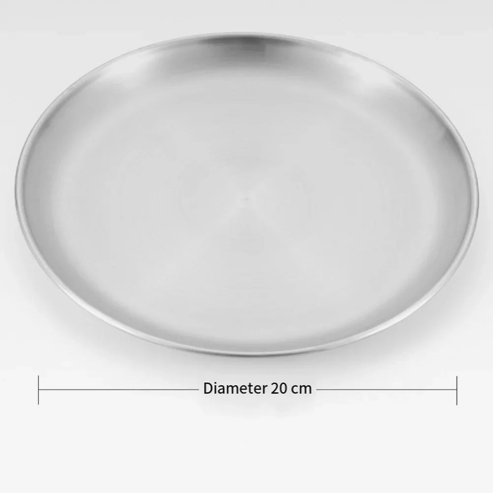 Stainless Steel Plates Korean Style Grilled Meat Plates BBQ Meat Plate Vegetable Fruit Storage Tray Picnic Dishes Cookware Oasis Select