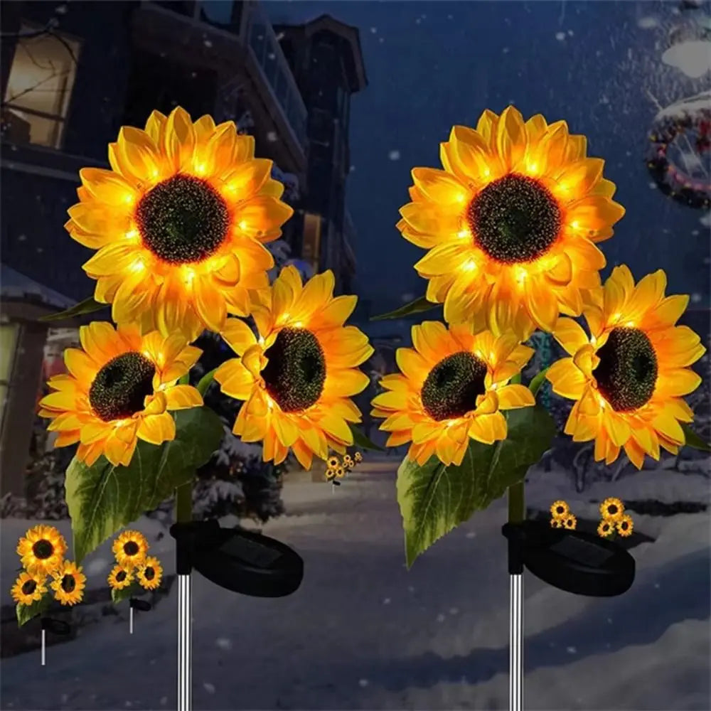 Solar Sunflower Garden Stake Light | Waterproof LED Lamp